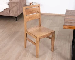 New Lot de 2 chaises de repas en acacia massif 