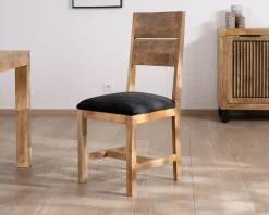Hot Lot de 2 chaises de repas en manguier brut