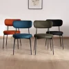 Hot Lot de 2 chaises de repas en tissu terracotta et pieds métal style rétro "Lato" Chaise