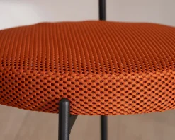 Hot Lot de 2 chaises de repas en tissu terracotta et pieds métal style rétro 