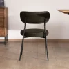 Hot Lot de 2 chaises de repas en tissu vert olive et pieds métal design minimaliste "Lato" Chaise