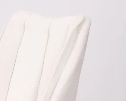 Sale Lot de 2 chaises de repas en tissu blanc et pied pivotant en métal