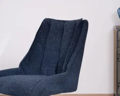 Sale Lot de 2 chaises de repas en tissu bleu nuit