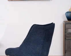 Sale Lot de 2 chaises de repas en tissu bleu nuit