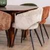 Best Lot de 2 chaises de repas en velours côtelé kaki et pieds métal "Sonate" Chaise