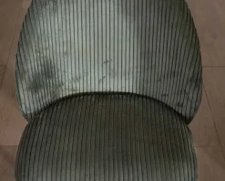 Clearance Lot de 4 chaises de repas en velours vert sauge foncé 