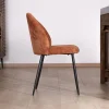 Lot de 4 chaises de repas en velours côtelé rouille "Bellot" style rétro Chaise