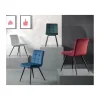 Best Lot de 4 chaises de repas grises et noires "Sando" tissu et métal Chaise