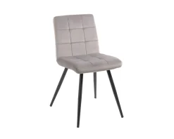 Best Lot de 4 chaises de repas grises et noires 