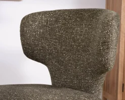 Discount Lot de 2 chaises de repas habillage intégral esprit design “Milano” en tissu chiné vert kaki Chaise