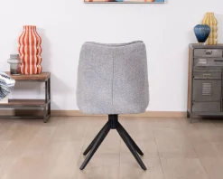 Discount Lot de 2 chaises de repas pivotantes en tissu gris 