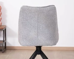 Discount Lot de 2 chaises de repas pivotantes en tissu gris 