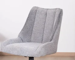 Discount Lot de 2 chaises de repas pivotantes en tissu gris 