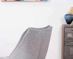 Discount Lot de 2 chaises de repas pivotantes en tissu gris 