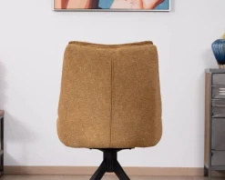 Lot de 2 chaises de repas pivotantes et matelassée en tissu moutarde
