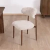 Hot Lot de 2 chaises de repas rétro en tissu tramé beige et marron "Arpège" pieds métal aspect noyer Chaise