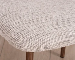 Hot Lot de 2 chaises de repas rétro en tissu tramé beige et marron