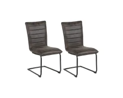 Lot de 2 chaises de salle à manger vintages grises et noires Casita Chaise