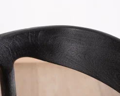 Clearance Lot de 2 chaises design en bois noir et assise jute tressée 