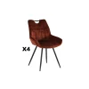 Discount Lot de 4 chaises de table vintages noires et rouilles "Dina" Casita Chaise