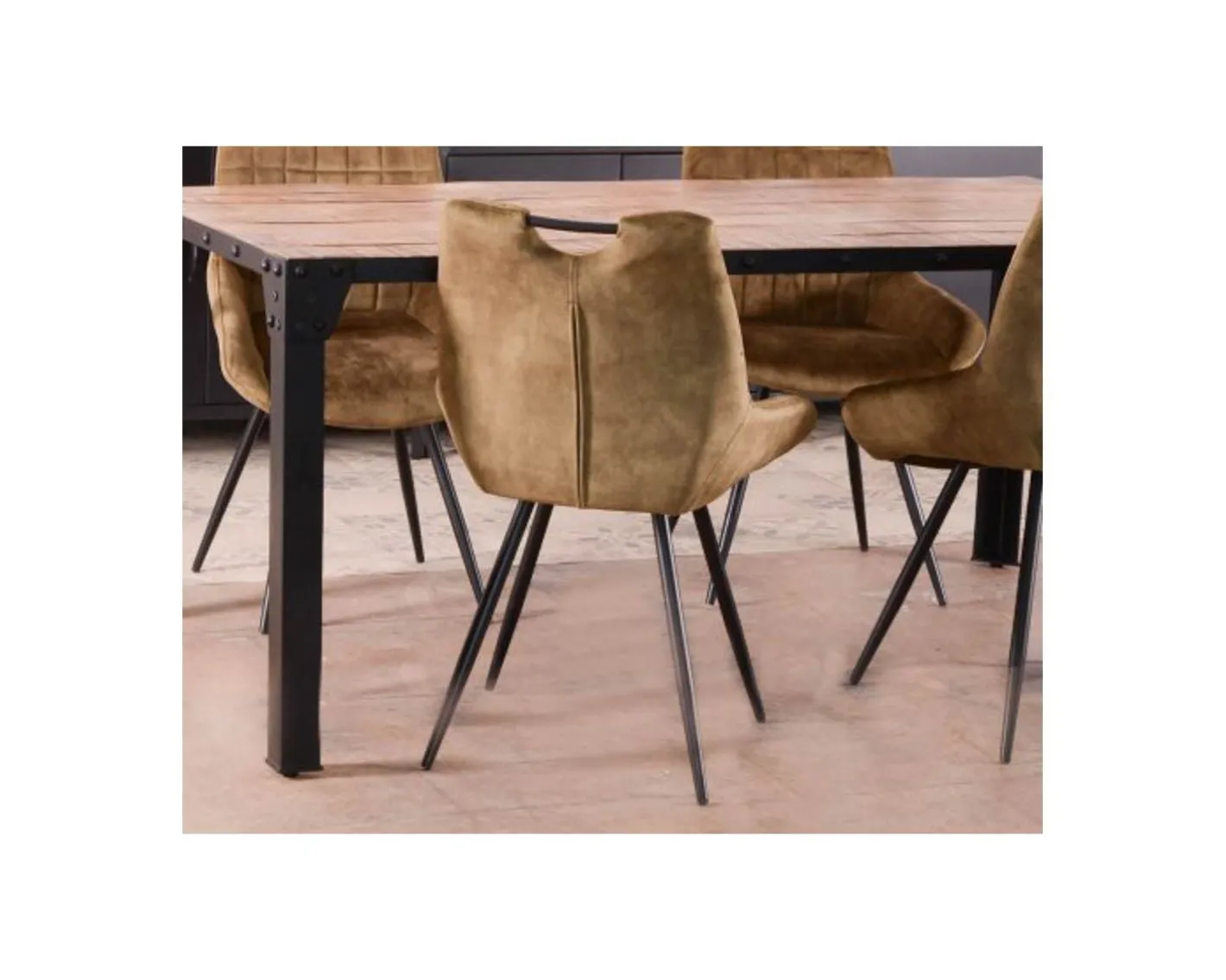 Discount Lot de 4 chaises de table vintages noires et rouilles "Dina" Casita Chaise