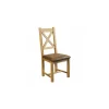 Lot de 2 chaises en chêne massif huilé assise tissu microfibre "Lodge" Chaise