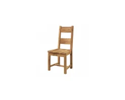 New Lot de 2 chaises en chêne massif huilé assise bois "Lodge Casita" Chaise