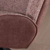 New Lot de 2 chaises en tissu bi-matière prune "Eddy" avec accoudoirs sur pied métal pivotant Chaise