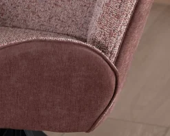New Lot de 2 chaises en tissu bi-matière prune "Eddy" avec accoudoirs sur pied métal pivotant Chaise