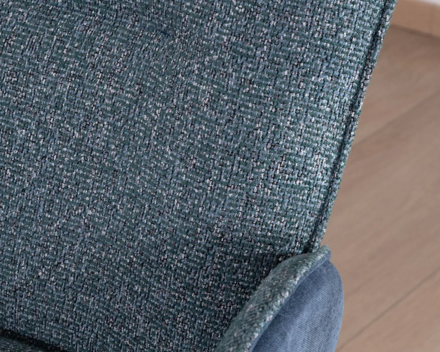 Sale Lot de 2 chaises en tissu bi-texturé bleu foncé "Eddy" avec accoudoirs et pied métal pivotant Chaise