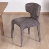 Outlet Lot de 2 chaises en tissu chiné gris foncé “Milano” revêtement intégral esprit design Chaise