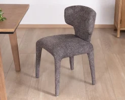 Outlet Lot de 2 chaises en tissu chiné gris foncé “Milano” revêtement intégral esprit design Chaise