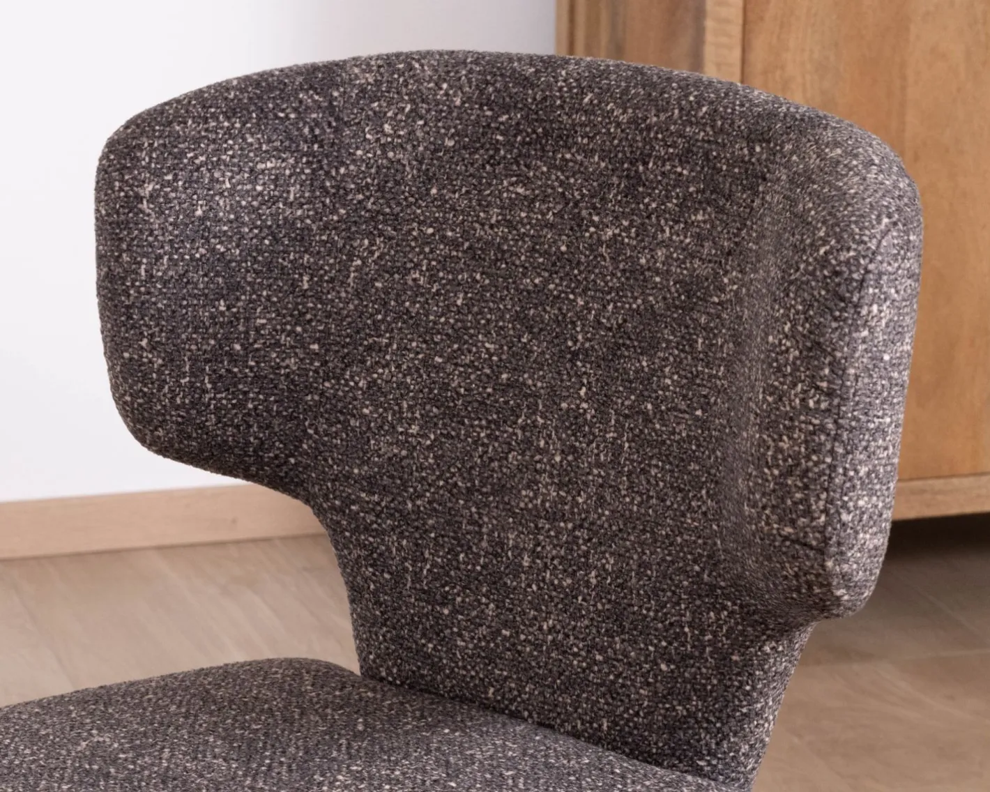 Outlet Lot de 2 chaises en tissu chiné gris foncé “Milano” revêtement intégral esprit design Chaise