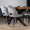 Lot de 2 chaises en tissu gris et pieds métal laqué noir "Vermont" Chaise