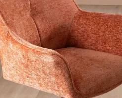 New Lot de 2 chaises en tissu terracotta