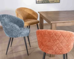 Best Lot de 2 chaises enveloppantes en tissu jaune et pieds métal noirs 