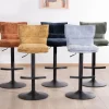 Discount Lot de 2 chaises hautes en tissu moutarde "Topley" assise réglable en hauteur Chaise De Bar