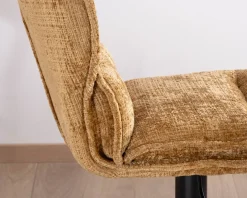 Discount Lot de 2 chaises hautes en tissu moutarde 