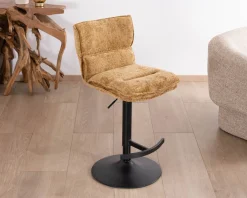 Discount Lot de 2 chaises hautes en tissu moutarde 