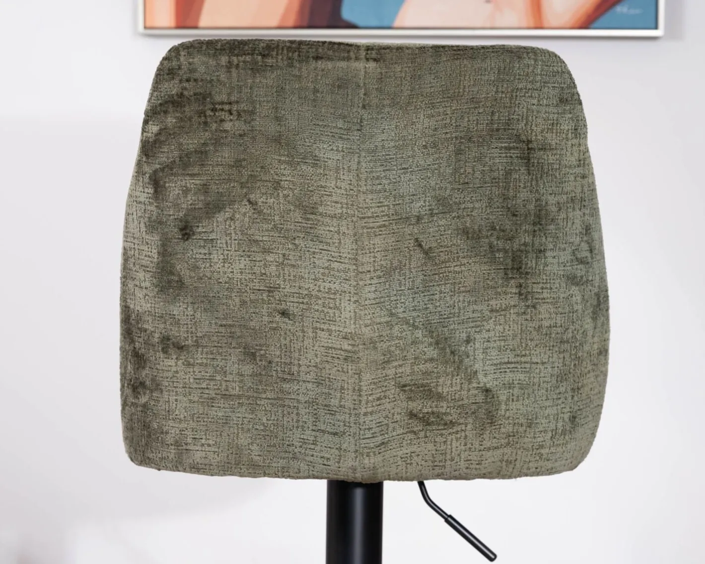 Online Lot de 2 chaises hautes réglables et pivotantes en velours vert kaki "Zoung" pied métal noir Chaise De Bar