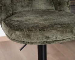 Online Lot de 2 chaises hautes réglables et pivotantes en velours vert kaki