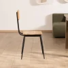 Outlet Lot de 2 chaises industrielles bois massif métal noir "Atelier Kraft" Chaise