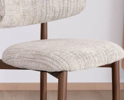 Outlet Lot de 2 chaises mi-hauteur rétro en tissu tramé beige et marron 