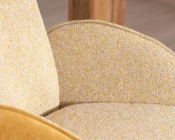 Lot de 2 chaises pivotantes en tissu bi matières jaune 