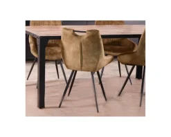 Hot Lot de 4 chaises scandinaves grises et noires tissu et métal "Dina" Chaise
