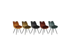 Hot Lot de 4 chaises scandinaves grises et noires tissu et métal