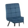 Hot Lot de 4 chaises scandinaves tissu bleu métal noir "Sando" Casita Chaise