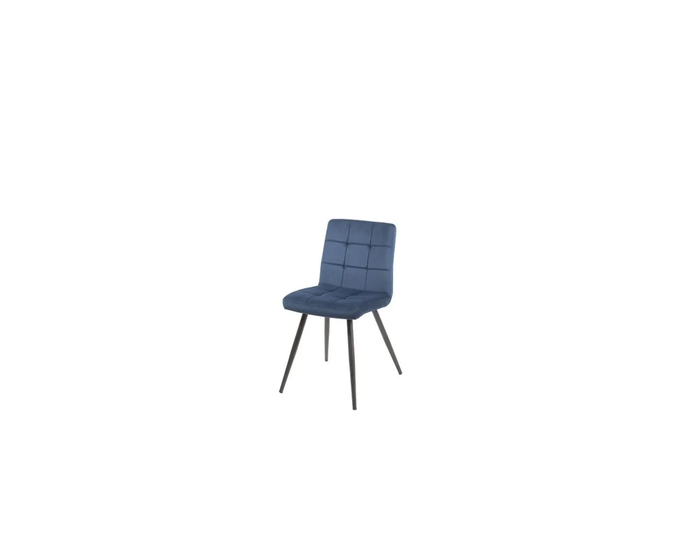 Hot Lot de 4 chaises scandinaves tissu bleu métal noir "Sando" Casita Chaise
