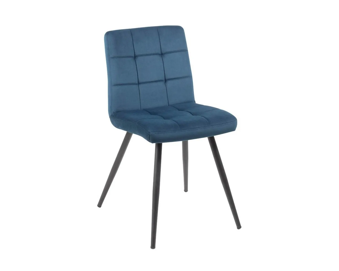 Hot Lot de 4 chaises scandinaves tissu bleu métal noir "Sando" Casita Chaise