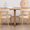Discount Lot de 2 chaises style scandinave en frêne naturel et tissu beige "Isadora" Chaise